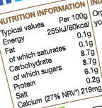 Yaourt greque - Nutrition facts