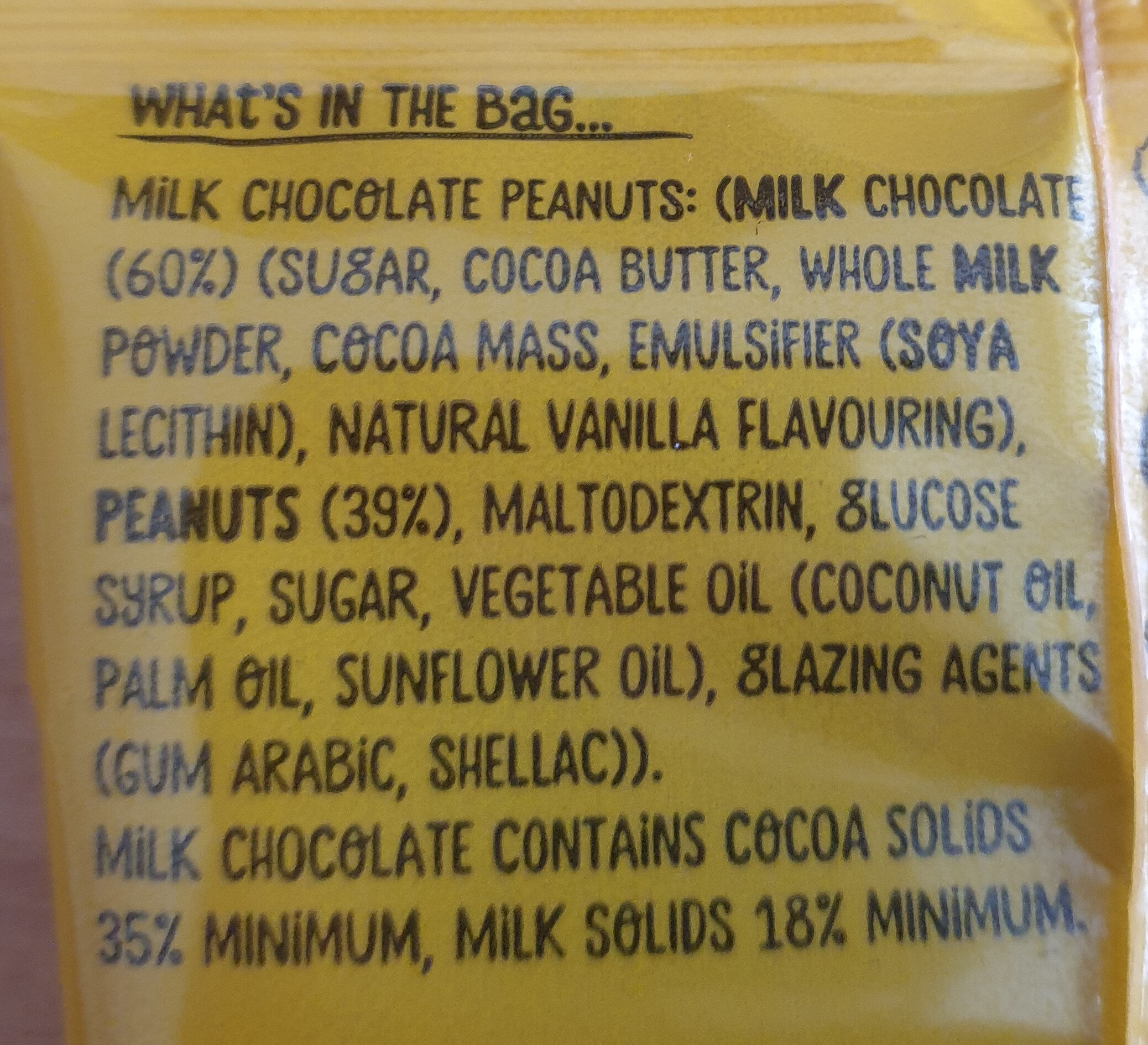 Milk chocolate peanuts - Ingredients