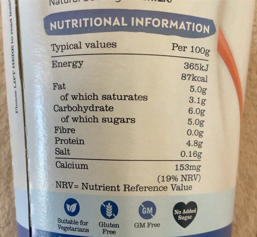 Cypriot Style Natural Live Yogurt - Nutrition facts - fr