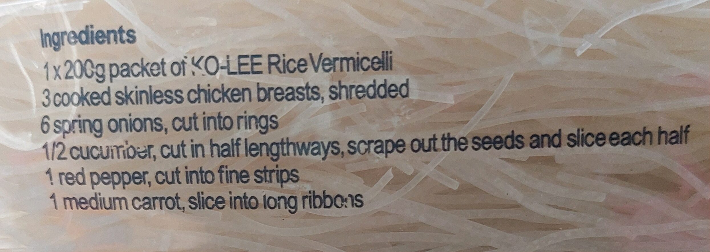Ko-Lee Finest Rice Vermicelli Noodles - Ingredienti