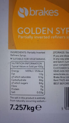 Golden syrup - Ingredients