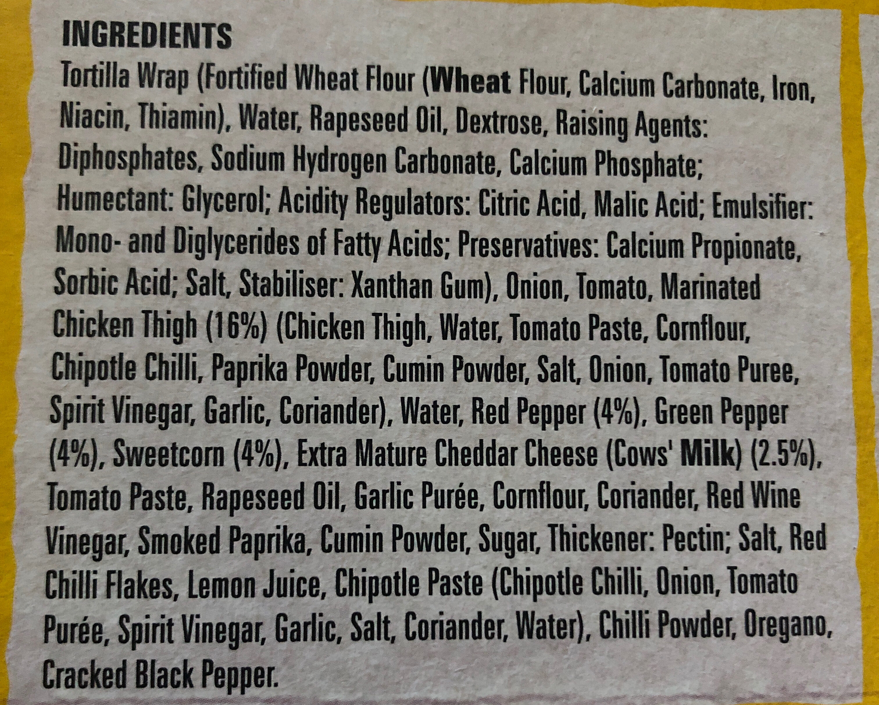 Loaded chicken enchiladas - Ingredients
