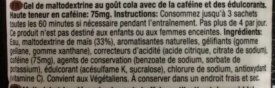 Gel Sis Go + Caféine Cola (60ML) - Ingredients - fr
