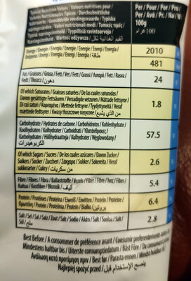 Hummus chips tomato and basil - Nutrition facts