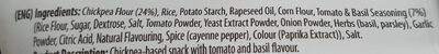 Hummus Chips Tomato and Basil Flavour - Ingredienser - fr
