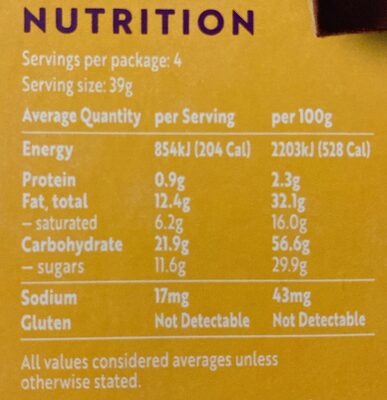 Caramelicious Caramel Slices - Nutrition facts