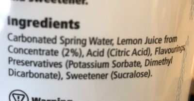 Sparkling Water Lemon And Lime - Ingrédients