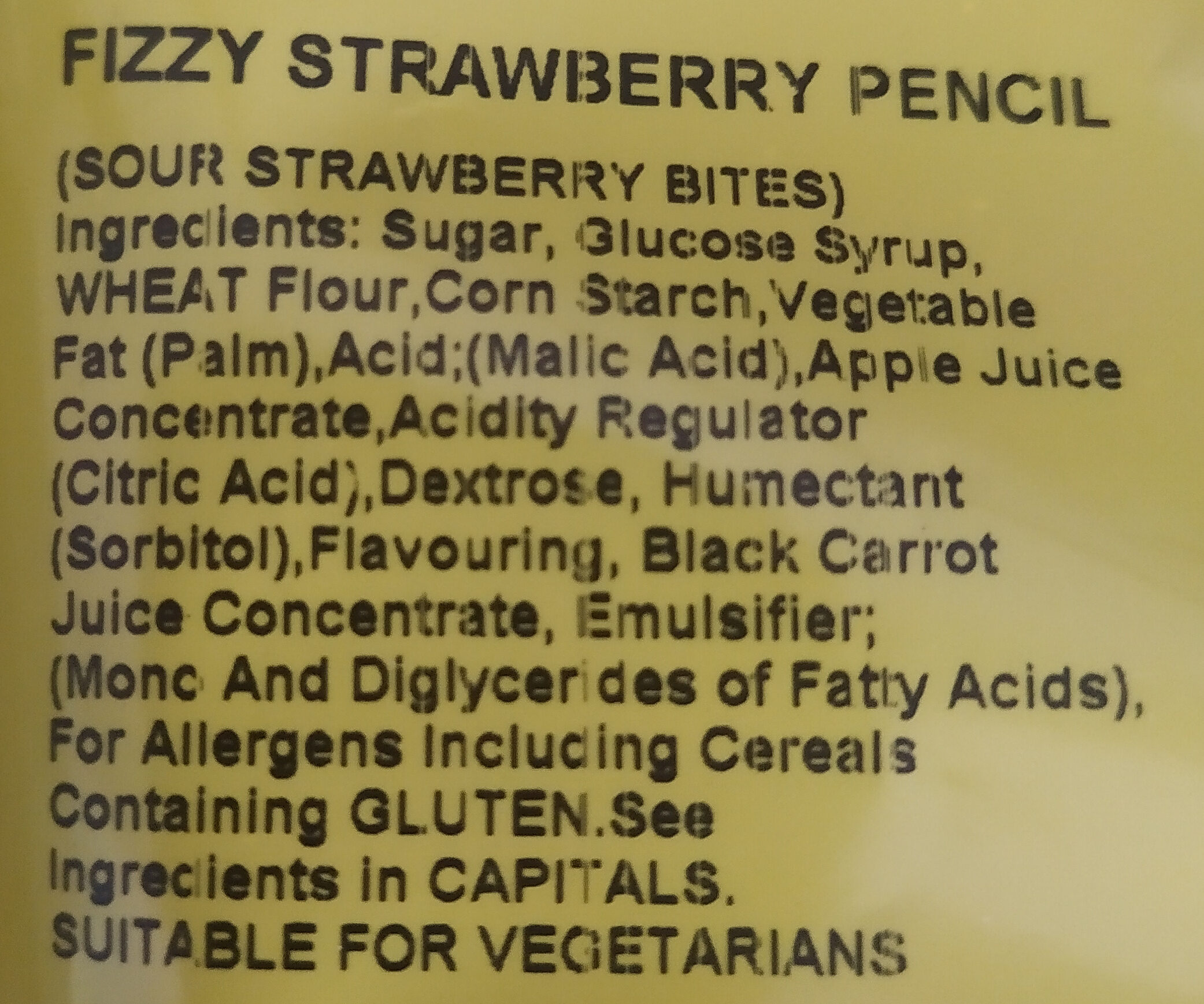 Sour Strawberry Bites - المكونات - en