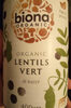 Biona Lentils Vert 400G - Produkt