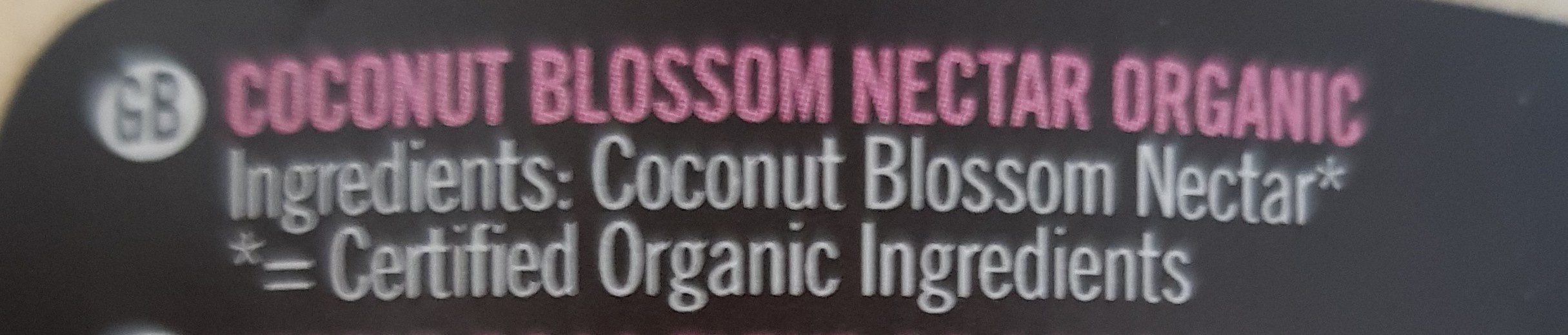 Coconut Blossom Syrup - Ingredienser