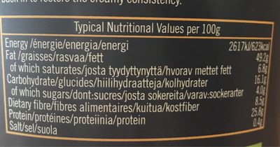 Biona: Organic Peanut Butter Smooth - 1000G - Tableau nutritionnel