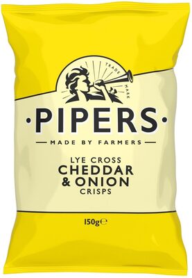 Pipers Lye cross cheddar & onion crisps - Product - fr