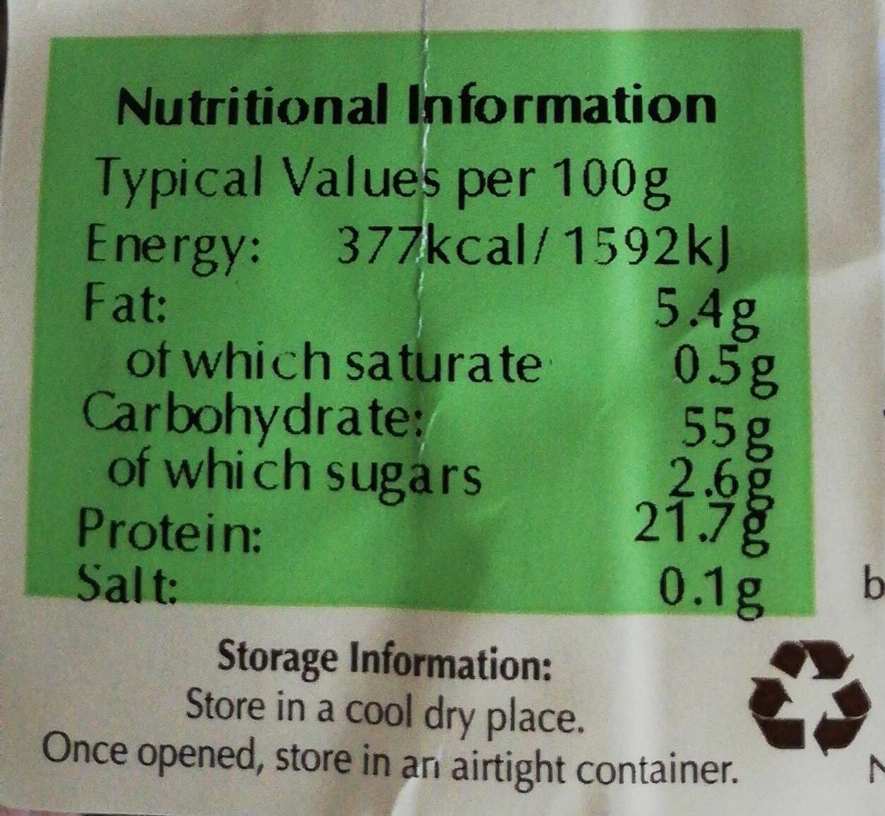 Chick Peas - Nutrition facts