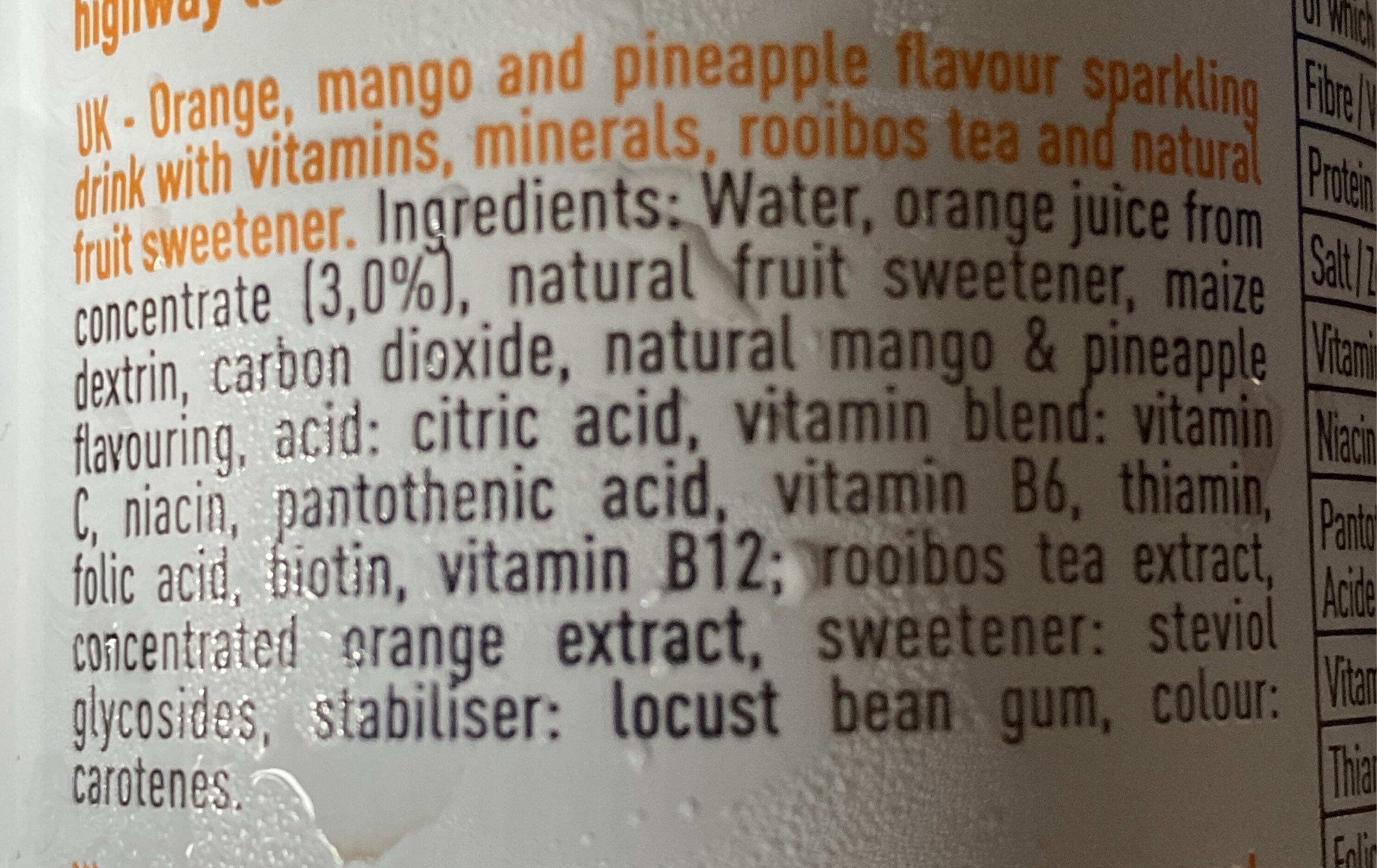 Mango Pineaple - Ingredients
