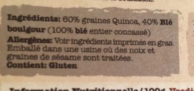 Bulk Deal 6 X Artisan Grains Quinoa & Bulgur Mix - Ingrediënten - fr