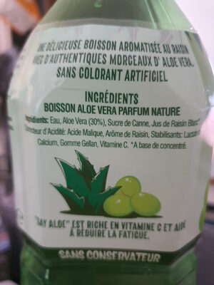 Say Aloe Vera Drink Original Flavour - Ingredients - fr