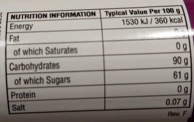 Fruit Mix Jelly Beans - Nutrition facts