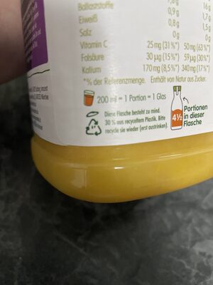 Orange mit Fruchtfleisch - Wiederverwertungsanweisungen und/oder Verpackungsinformationen