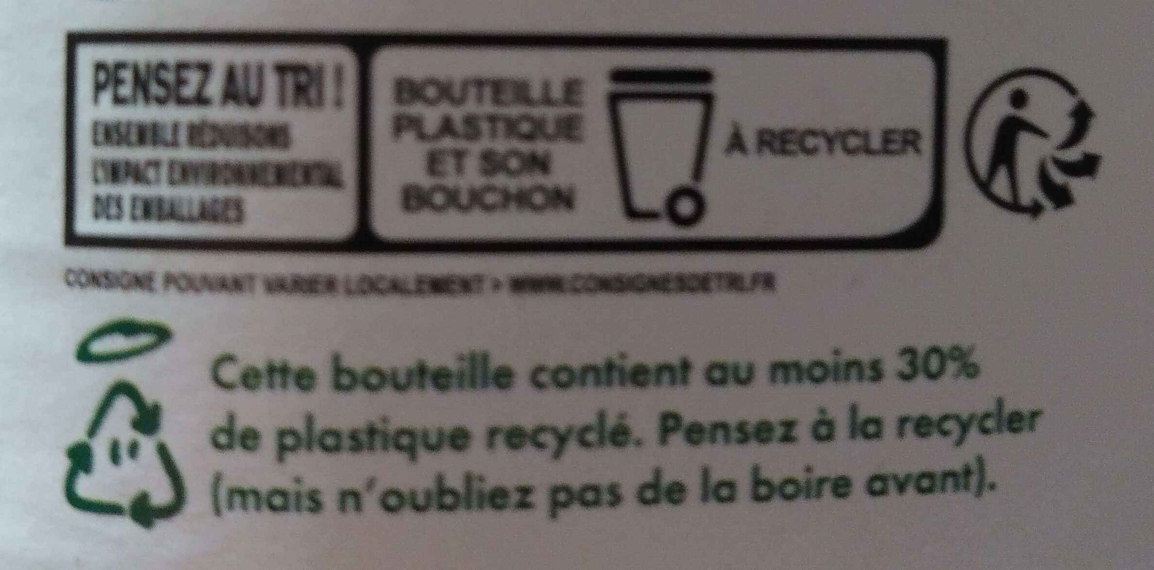 Innocent jus pomme & framboise 900ml - Recycling instructions and/or packaging information - fr
