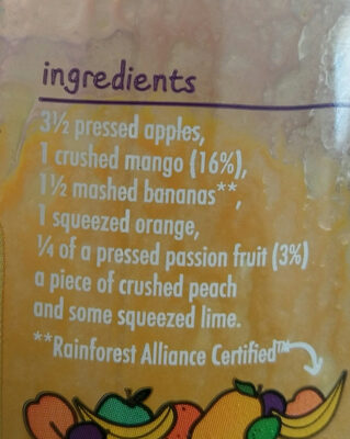 smoothie mangoes & passion fruits - Ingredients