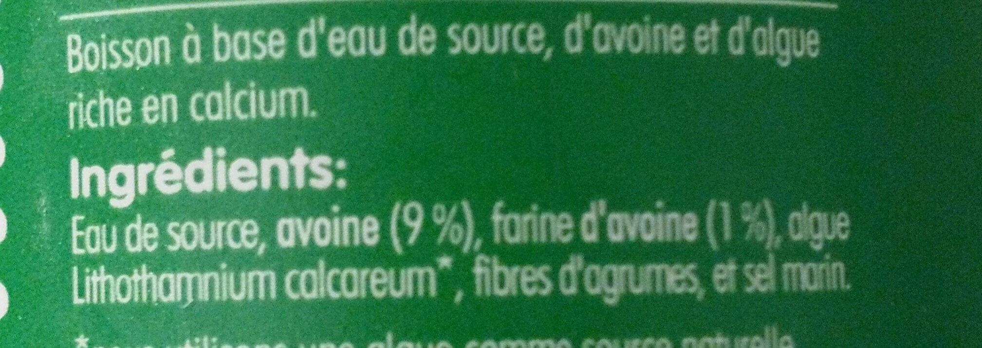 Boisson d’avoine - Ingrédients