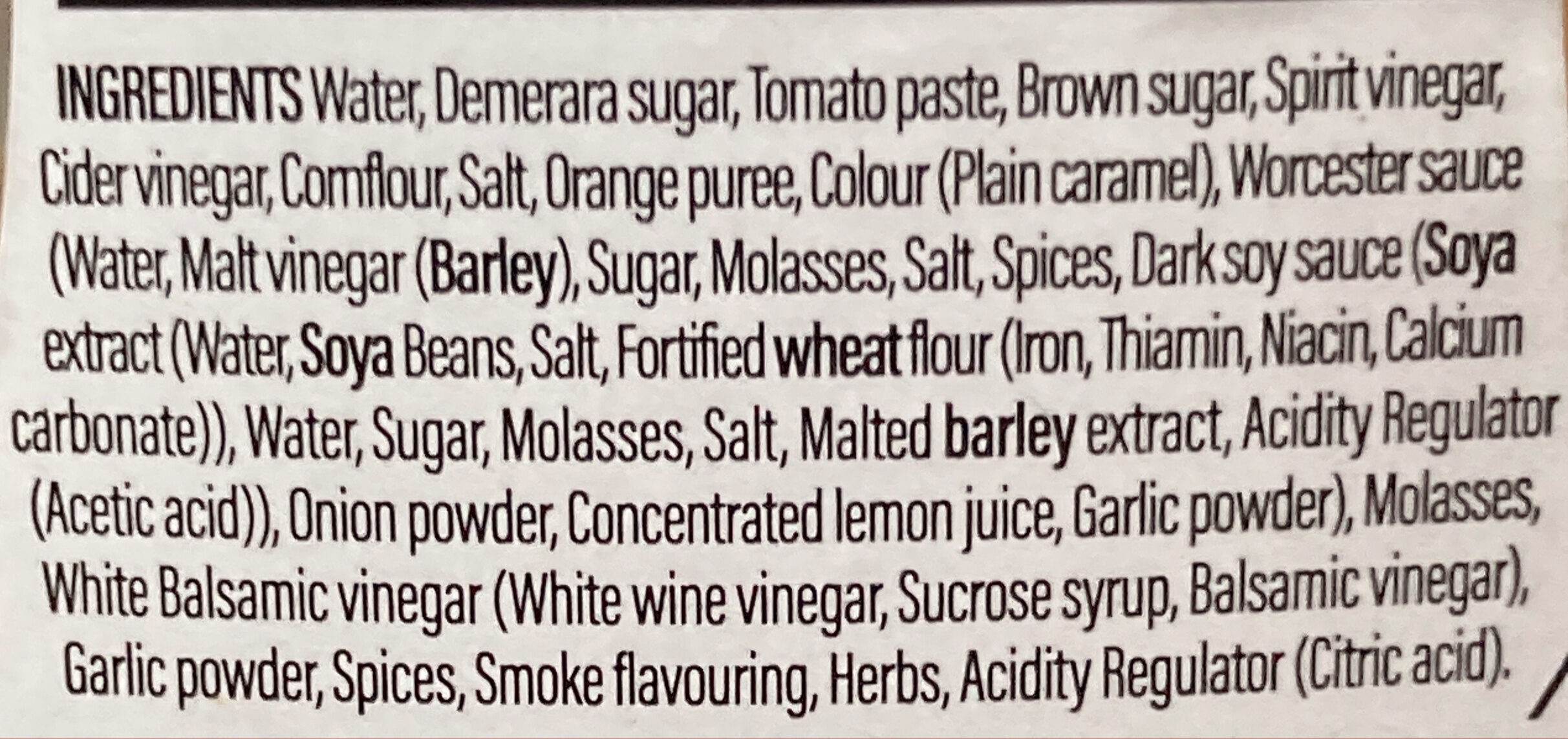 Red's Unholy Barbecue Sauce Mild - Ingredients