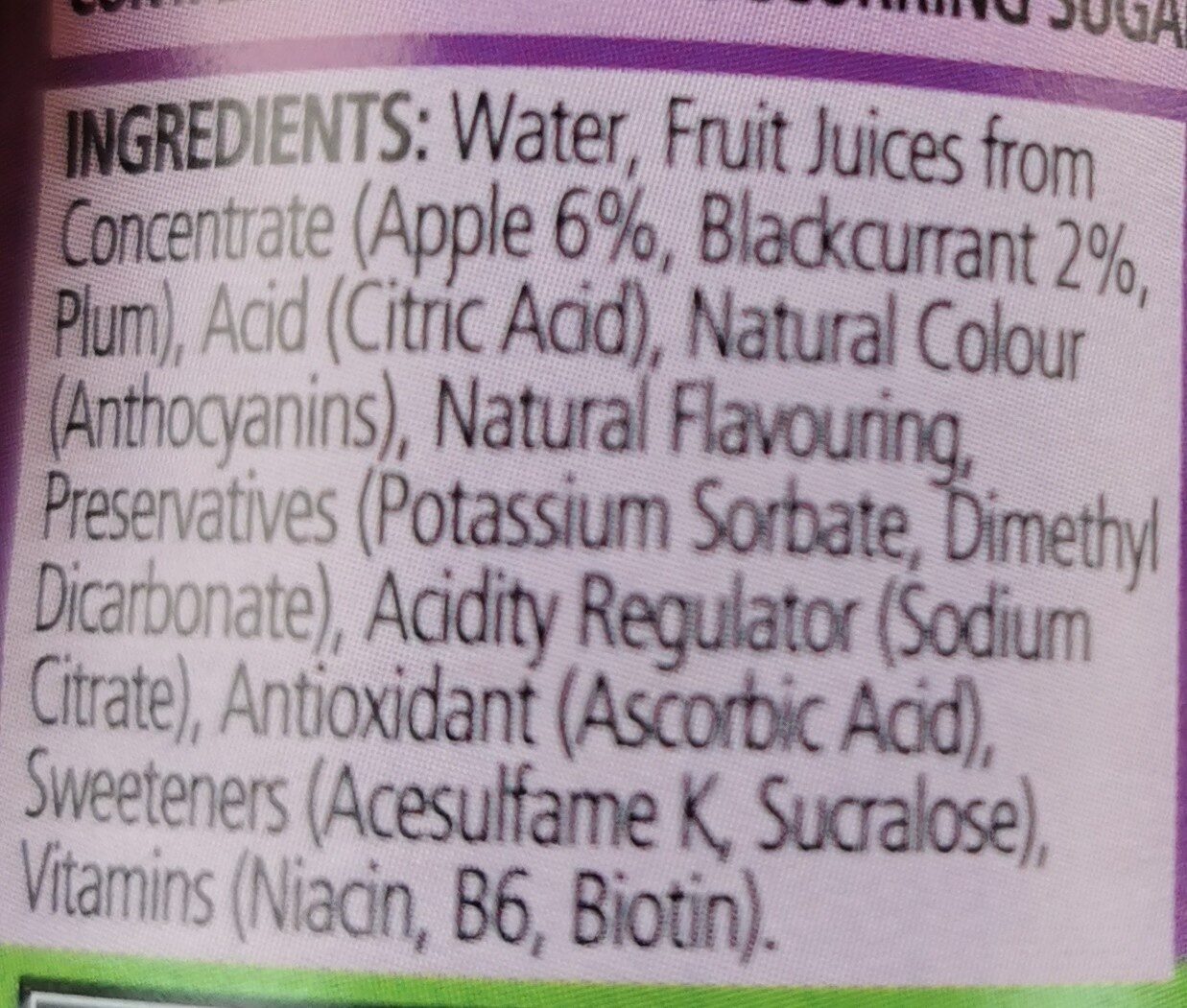 Fruit shoot - Ingredients
