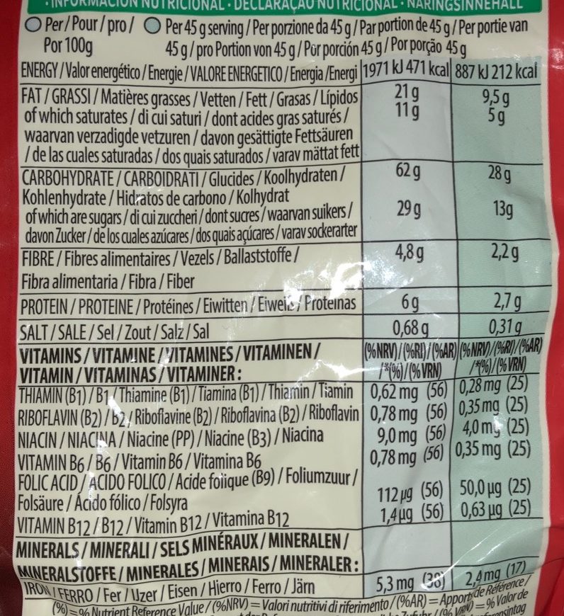 Kellogg's Extra Fruit 1.5kg - حقائق غذائية - fr