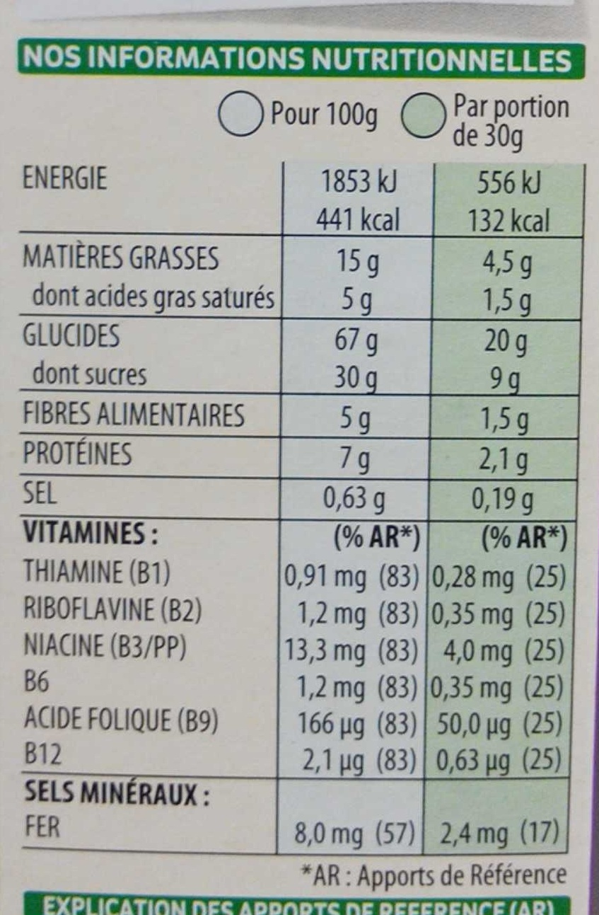 Trésor Total Choco - Voedingswaarden - fr