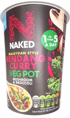 Naked Malaysian Style Rendang Curry Veg Pot - Mushroom & Broccoli - Produit - en