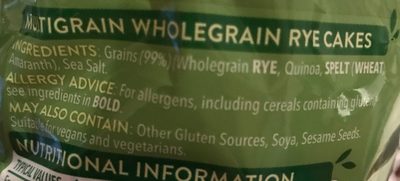 Rye Cakes Multigrain - Ingredients - fr
