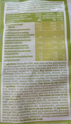 Bean & rosemary snack - Nutrition facts - fr