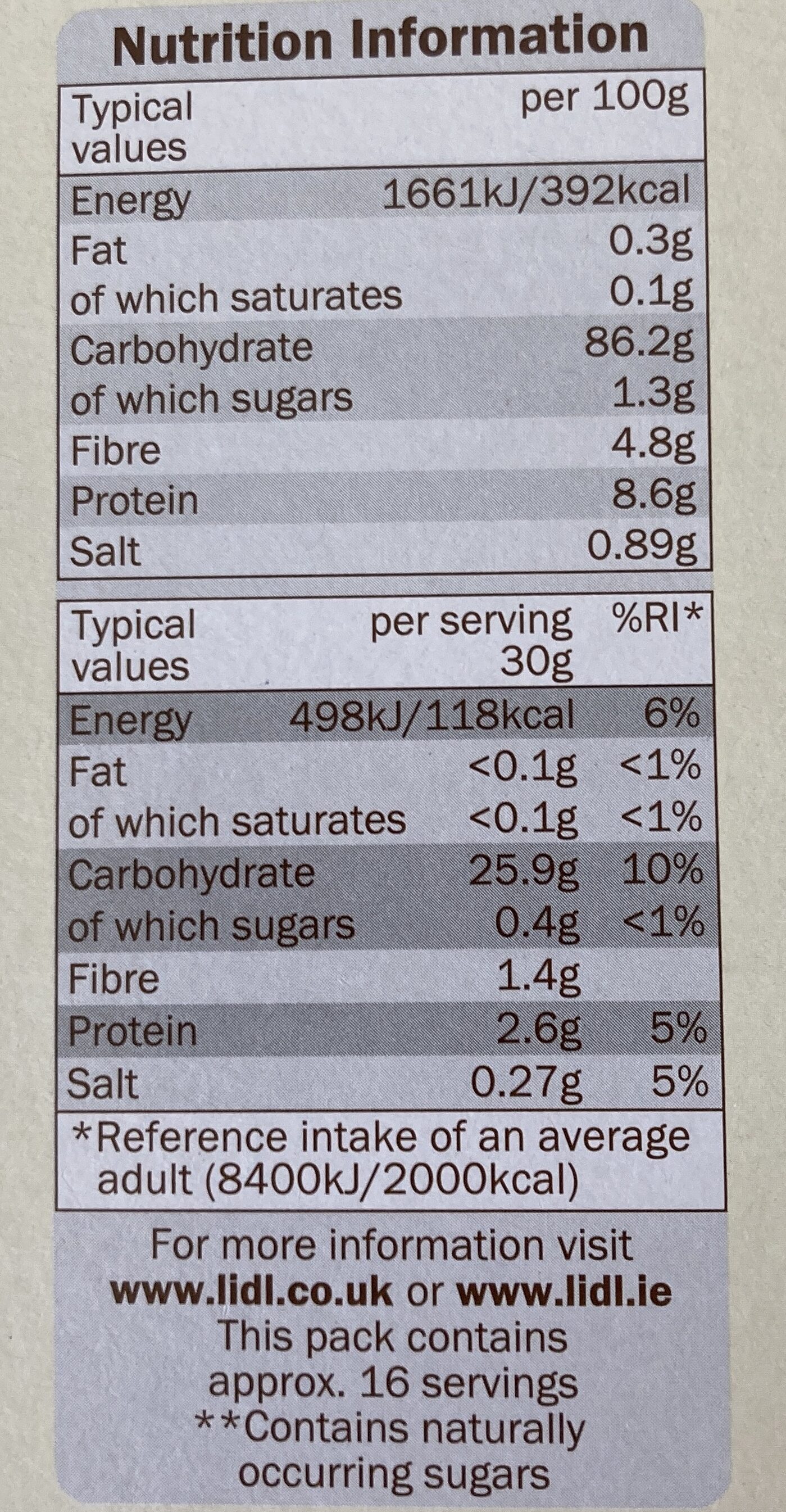 Corn flakes - Nutrition facts
