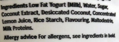 Low Fat Coconut Yogurt - Ingrédients - en