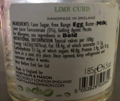 Lime Curd - Ingredients