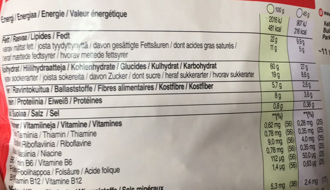 Knusper Müsli Classic - Tableau nutritionnel
