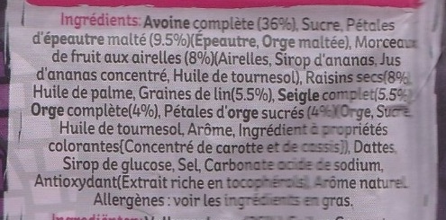 Muesli Croustillant (Epeautre, airelles, raisins secs et graines de lin) - Ingrediënten - fr