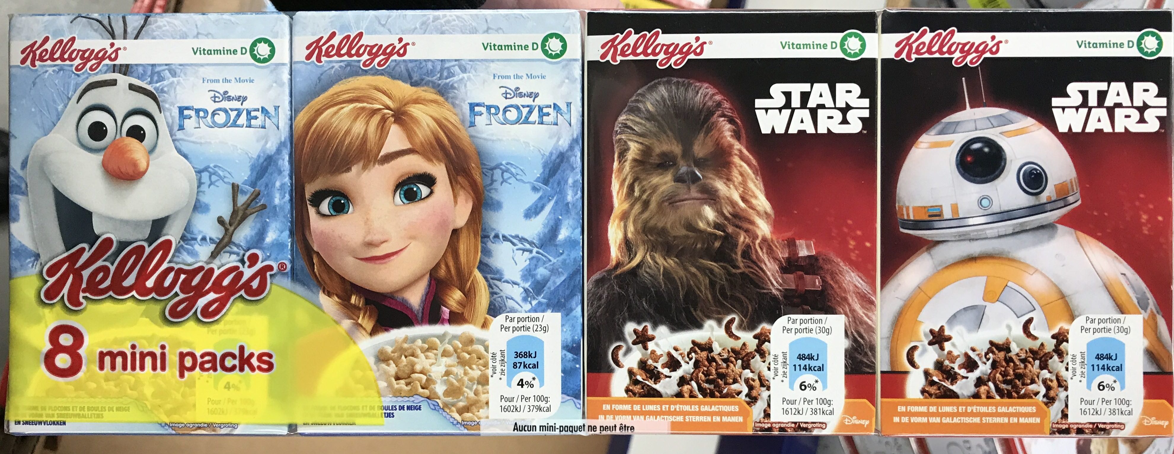 Mini packs de céréale Frozen et Star Wars - Produit