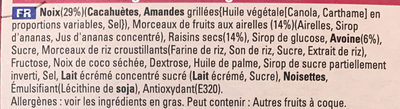 Barres Céréales Extra Kellogg's Fruits Rouges Amandes - 4x32g - Ingredients - fr