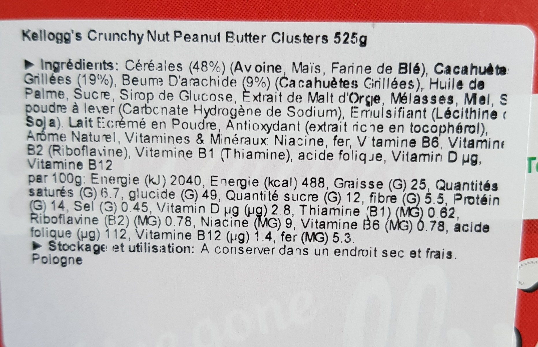 Crunchy Nut Peanut Butter Clusters - Ingrédients