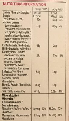 Superfood Crunchy Müsli - Cranberry & Lindseed - Valori nutrizionali - de