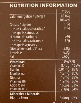 Choco Krispies - Tableau nutritionnel