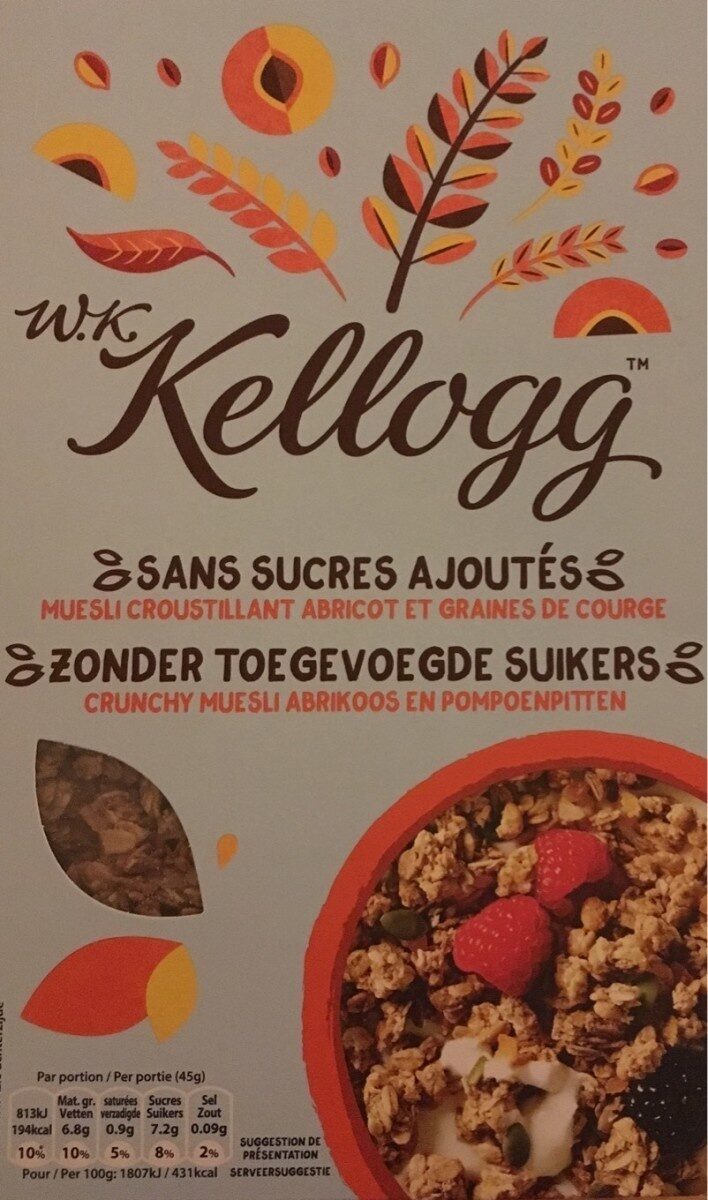 W.k Kellogg muesli croustillant abricot et graines de courge - Product - fr