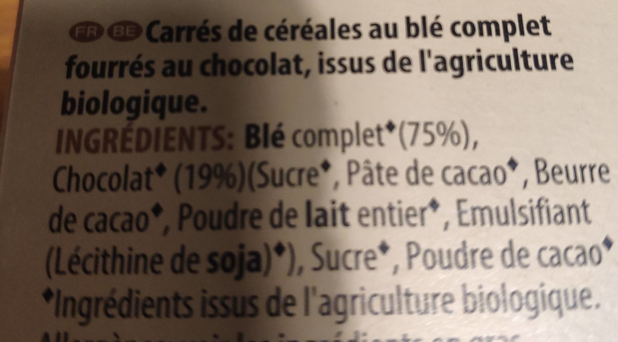 Petits coussins au chocolat - Ingredientes - fr