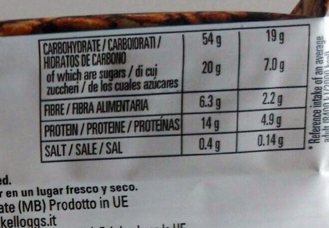 Special K Protein Cereal Bar - Nutrition facts - es