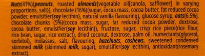 Crunchy Nut Granola Bar - Chocolate & Nuts - Ingredients