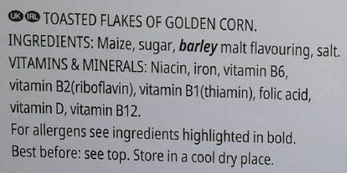 Corn Flakes Cereal - Składniki - en