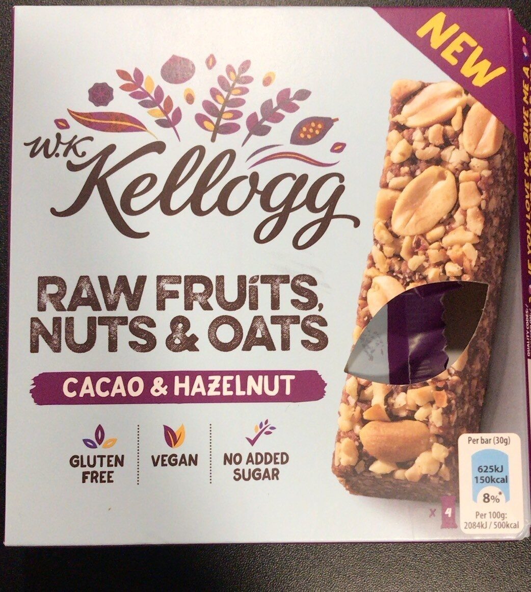 Kellog raw fruits, nuts & oats - Product - de
