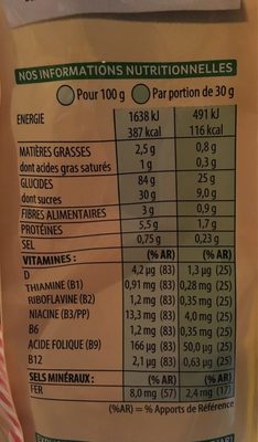 Cocopops - Informació nutricional - fr