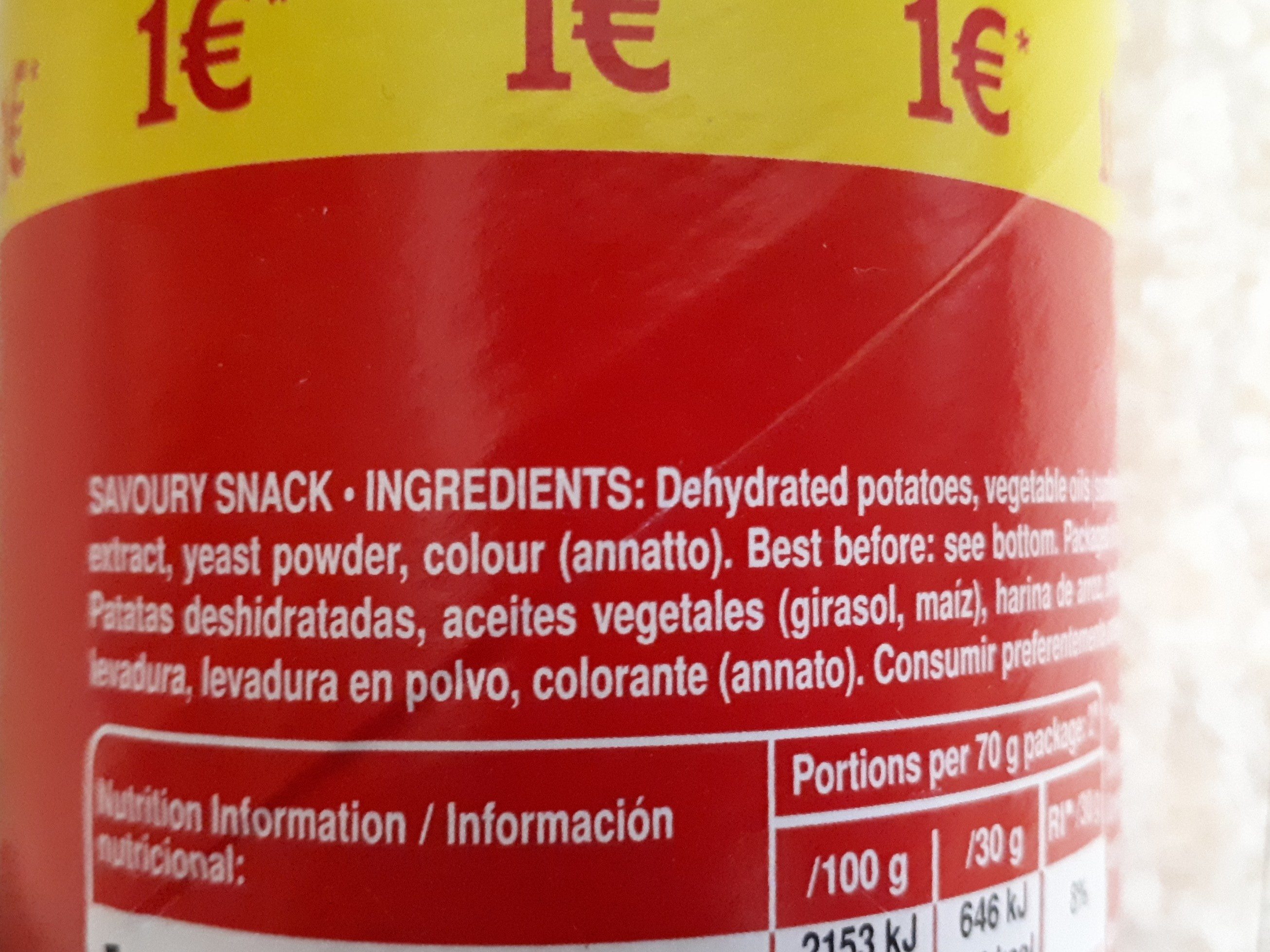 Pringles sabor Original envase 70 g - Ingrédients
